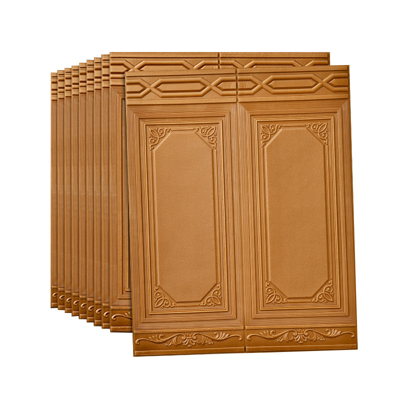 Modern Wall Paneling 3D Plastic Wall Paneling with Waterproof Coppery Clearhalo 'Flooring 'Home Improvement' 'home_improvement' 'home_improvement_wall_paneling' 'Wall Paneling' 'wall_paneling' 'Walls & Ceilings' Walls and Ceiling' 7401622