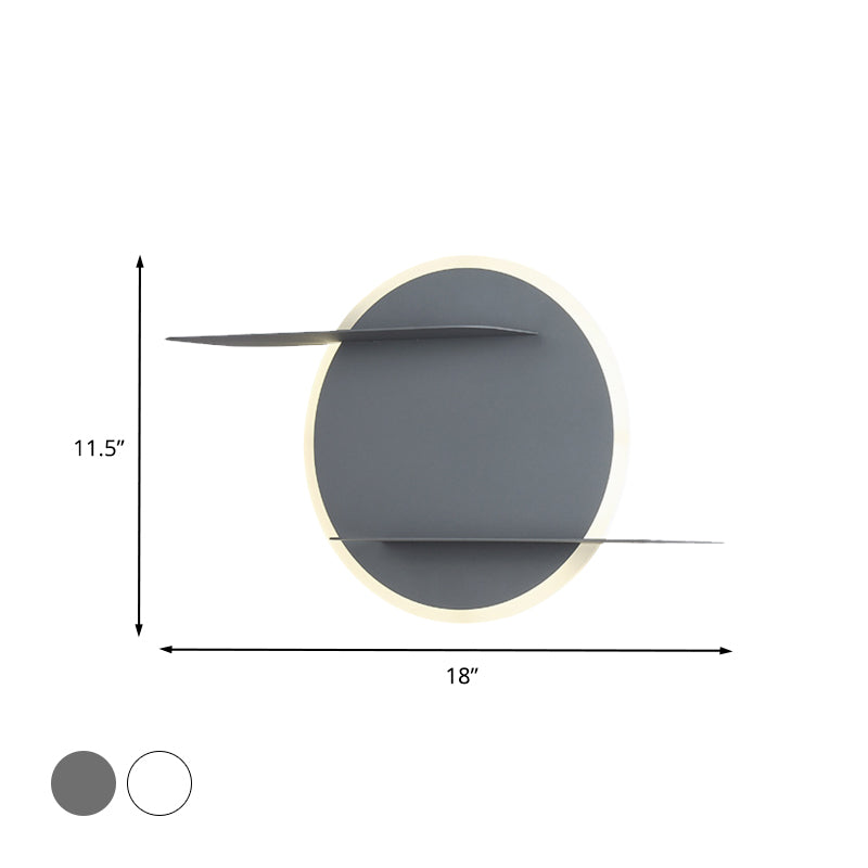 White/Grey Circular Wall Mounted Lamp Contemporary Acrylic LED Sconce Light Fixture with Support for Bedroom Clearhalo 'Modern wall lights' 'Modern' 'Wall Lamps & Sconces' 'Wall Lights' Lighting' 740241