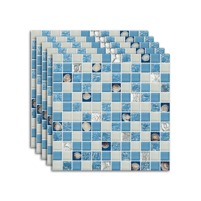 Modern Mosaic Tile Glass Brick Look Wall & Floor Tile with Square Shape Light Blue-White Clearhalo 'Floor Tiles & Wall Tiles' 'floor_tiles_wall_tiles' 'Flooring 'Home Improvement' 'home_improvement' 'home_improvement_floor_tiles_wall_tiles' Walls and Ceiling' 7402437