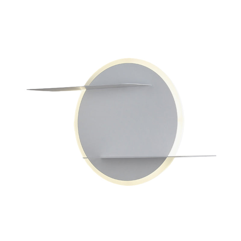 White/Grey Circular Wall Mounted Lamp Contemporary Acrylic LED Sconce Light Fixture with Support for Bedroom Clearhalo 'Modern wall lights' 'Modern' 'Wall Lamps & Sconces' 'Wall Lights' Lighting' 740244