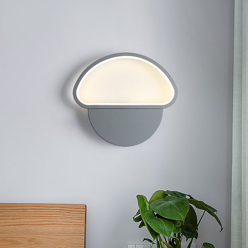 Mushroom Shaped Wall Lamp Sconce Contemporary Acrylic Grey LED Wall Mount Light for Bedroom Grey Clearhalo 'Modern wall lights' 'Modern' 'Wall Lamps & Sconces' 'Wall Lights' Lighting' 740245