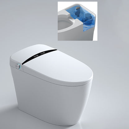Elongated Toilet Seat Bidet White One-Piece Smart Toilet Bidet with Unlimited Warm Water Automatic Lid Clearhalo 'Bathroom Remodel & Bathroom Fixtures' 'Bidets' 'Home Improvement' 'home_improvement' 'home_improvement_bidets' 'Toilets & Bidets' 7402527