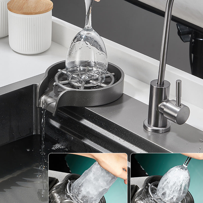 Modern Style Kitchen Sink Soundproof Design Kitchen Sink with Basket Strainer Clearhalo 'Home Improvement' 'home_improvement' 'home_improvement_kitchen_sinks' 'Kitchen Remodel & Kitchen Fixtures' 'Kitchen Sinks & Faucet Components' 'Kitchen Sinks' 'kitchen_sinks' 7402571