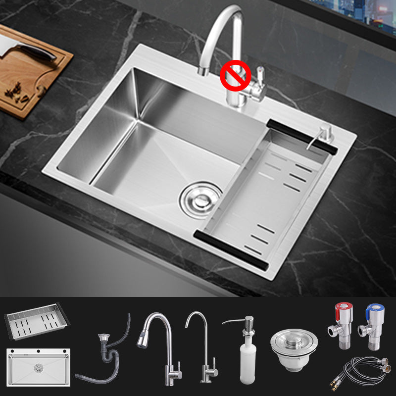 Modern Style Kitchen Sink Soundproof Kitchen Sink with Basket Strainer 31"L x 18"W x 8"H Sink with Faucet Pulling Faucet & Water Purification Faucet Clearhalo 'Home Improvement' 'home_improvement' 'home_improvement_kitchen_sinks' 'Kitchen Remodel & Kitchen Fixtures' 'Kitchen Sinks & Faucet Components' 'Kitchen Sinks' 'kitchen_sinks' 7402592