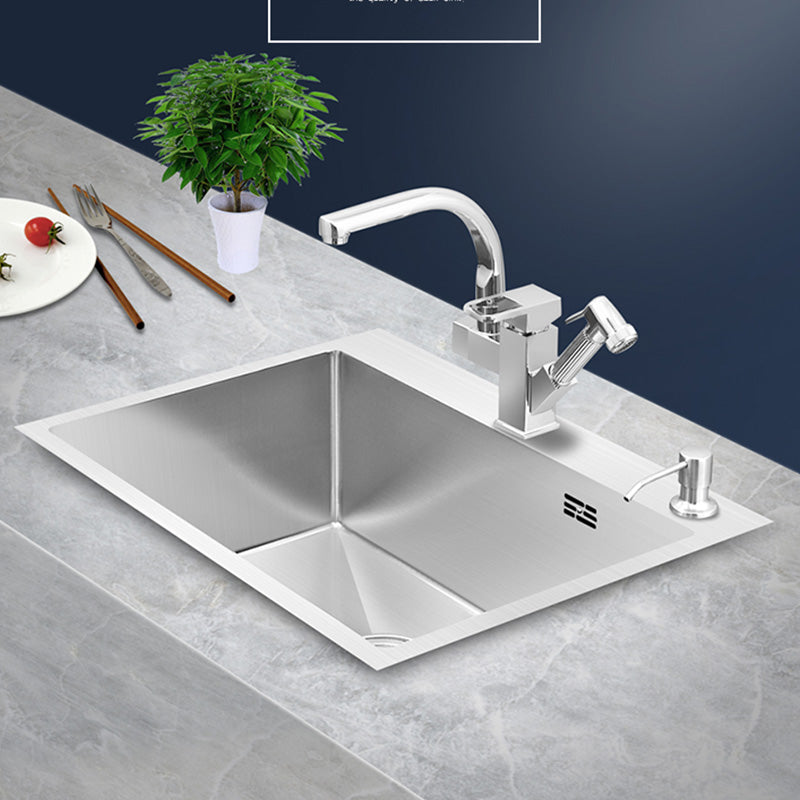 Modern Style Kitchen Sink Soundproof Kitchen Sink with Basket Strainer Clearhalo 'Home Improvement' 'home_improvement' 'home_improvement_kitchen_sinks' 'Kitchen Remodel & Kitchen Fixtures' 'Kitchen Sinks & Faucet Components' 'Kitchen Sinks' 'kitchen_sinks' 7402593