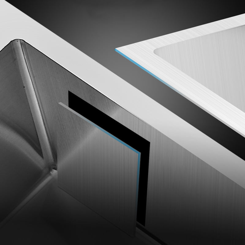 Modern Style Kitchen Sink Soundproof Kitchen Sink with Basket Strainer Clearhalo 'Home Improvement' 'home_improvement' 'home_improvement_kitchen_sinks' 'Kitchen Remodel & Kitchen Fixtures' 'Kitchen Sinks & Faucet Components' 'Kitchen Sinks' 'kitchen_sinks' 7402596