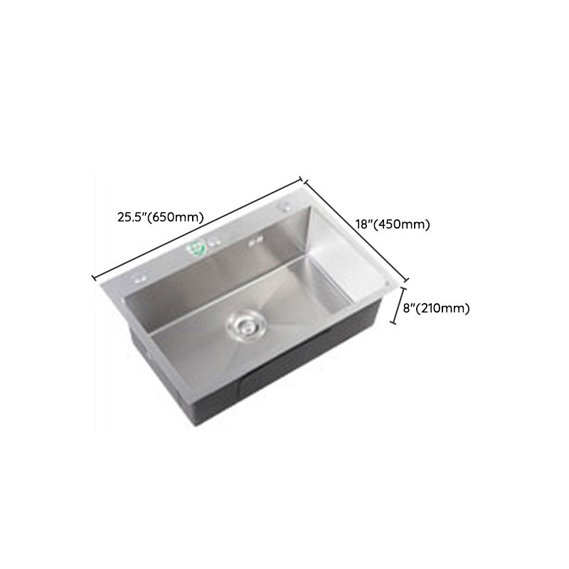 Modern Style Kitchen Sink Soundproof Kitchen Sink with Basket Strainer Clearhalo 'Home Improvement' 'home_improvement' 'home_improvement_kitchen_sinks' 'Kitchen Remodel & Kitchen Fixtures' 'Kitchen Sinks & Faucet Components' 'Kitchen Sinks' 'kitchen_sinks' 7402601