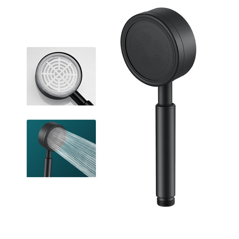 Modern Round Hand Shower Water Efficient Stainless Steel Showerhead Black Hand Shower Hose not included Clearhalo 'Bathroom Remodel & Bathroom Fixtures' 'Home Improvement' 'home_improvement' 'home_improvement_shower_heads' 'Shower Heads' 'shower_heads' 'Showers & Bathtubs Plumbing' 'Showers & Bathtubs' 7402648