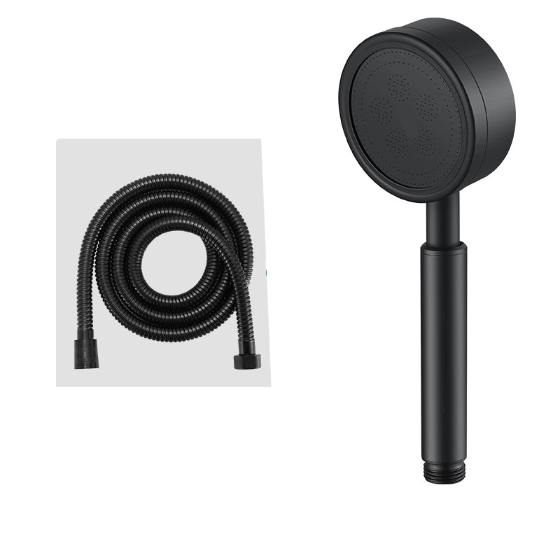 Modern Round Hand Shower Water Efficient Stainless Steel Showerhead Black Shower Head with Hose Clearhalo 'Bathroom Remodel & Bathroom Fixtures' 'Home Improvement' 'home_improvement' 'home_improvement_shower_heads' 'Shower Heads' 'shower_heads' 'Showers & Bathtubs Plumbing' 'Showers & Bathtubs' 7402655