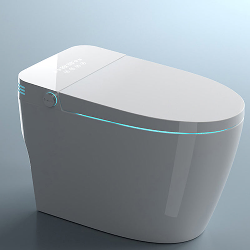 One Piece Toilet Modern Flush Toilet Porcelain Floor Mounted Siphon Jet Toilet White Automatic Lid( Top Configuration) Clearhalo 'Bathroom Remodel & Bathroom Fixtures' 'Home Improvement' 'home_improvement' 'home_improvement_toilets' 'Toilets & Bidets' 'Toilets' 7402705