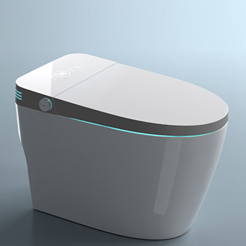 One Piece Toilet Modern Flush Toilet Porcelain Floor Mounted Siphon Jet Toilet White Gray Automatic Lid( Top Configuration) Clearhalo 'Bathroom Remodel & Bathroom Fixtures' 'Home Improvement' 'home_improvement' 'home_improvement_toilets' 'Toilets & Bidets' 'Toilets' 7402708