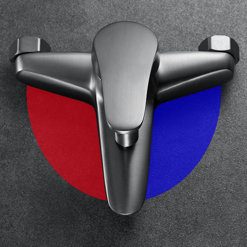 Tub Filler Wall Mount Handshower Single Lever Handle 2 Holes Low Arc Tub Faucet with Hose Clearhalo 'Bathroom Remodel & Bathroom Fixtures' 'Bathtub Faucets' 'bathtub_faucets' 'Home Improvement' 'home_improvement' 'home_improvement_bathtub_faucets' 7403781