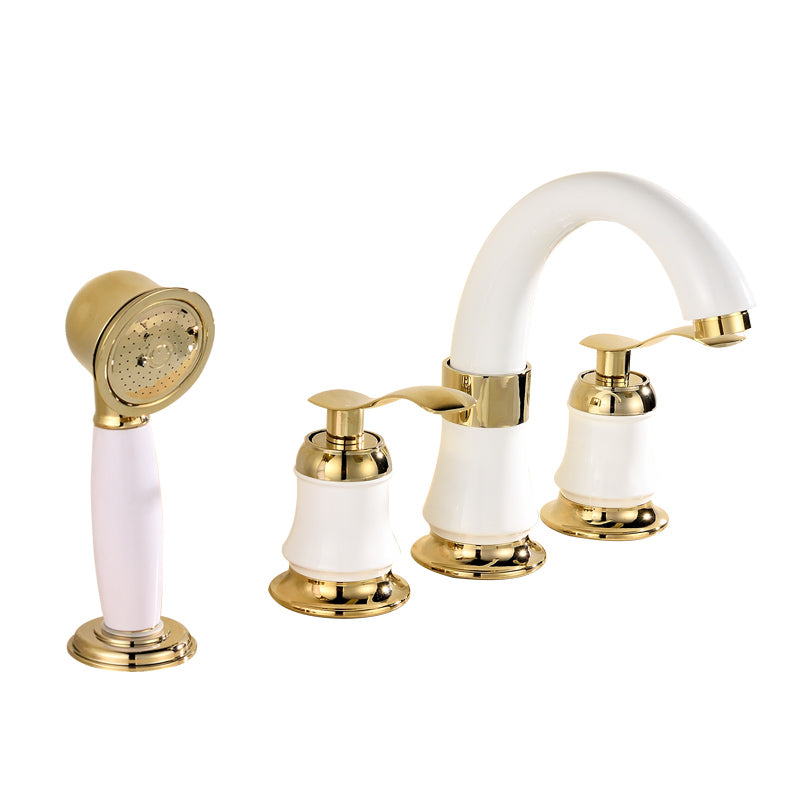 Tradition Bath Filler Trim Deck Mounted Swivel Spout Tub Filler Trim Clearhalo 'Bathroom Remodel & Bathroom Fixtures' 'Bathtub Faucets' 'bathtub_faucets' 'Home Improvement' 'home_improvement' 'home_improvement_bathtub_faucets' 7403815