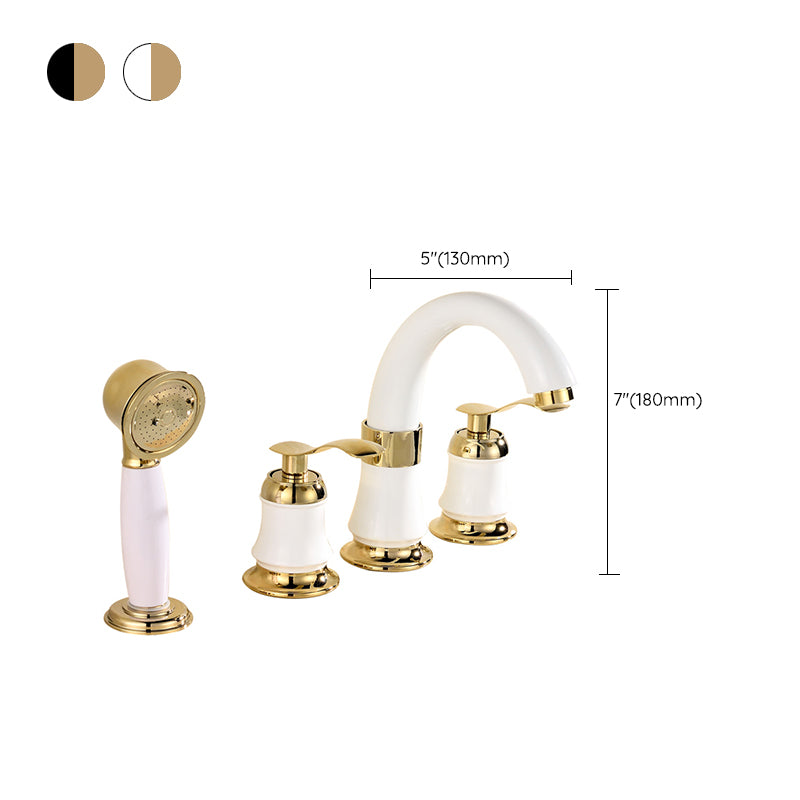 Tradition Bath Filler Trim Deck Mounted Swivel Spout Tub Filler Trim Clearhalo 'Bathroom Remodel & Bathroom Fixtures' 'Bathtub Faucets' 'bathtub_faucets' 'Home Improvement' 'home_improvement' 'home_improvement_bathtub_faucets' 7403820