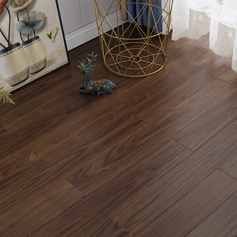 Modern Plank Flooring Solid Wood Water Resistant Staple Hardwood Flooring Dark Coffee Clearhalo 'Flooring 'Hardwood Flooring' 'hardwood_flooring' 'Home Improvement' 'home_improvement' 'home_improvement_hardwood_flooring' Walls and Ceiling' 7403879