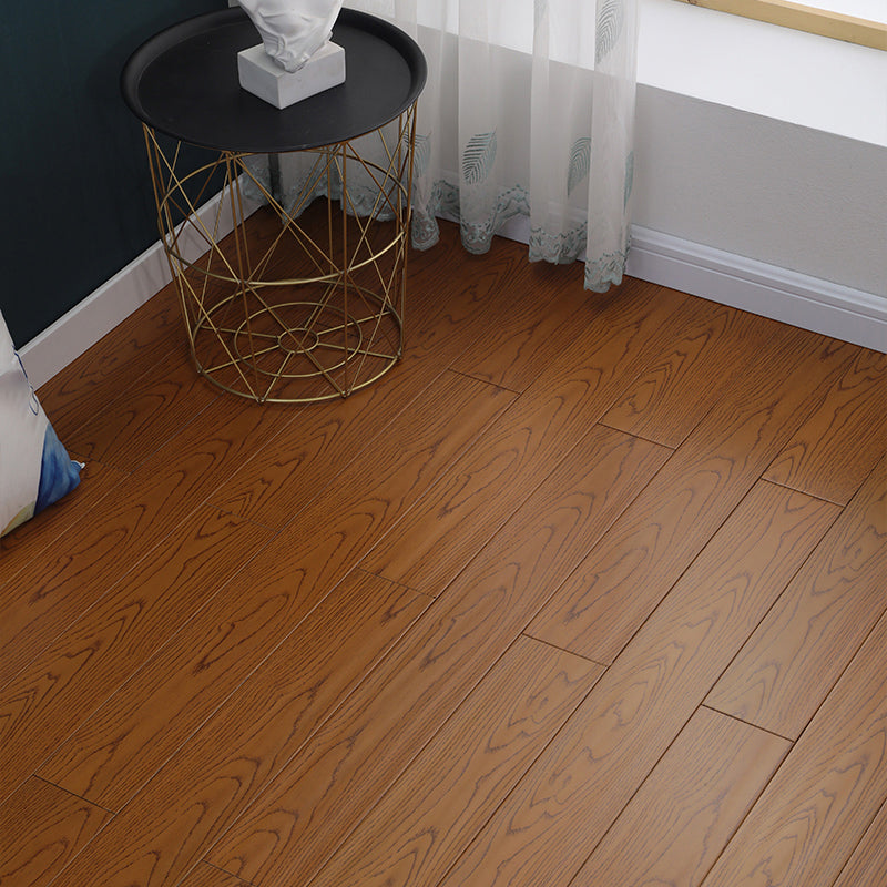 Modern Plank Flooring Solid Wood Water Resistant Staple Hardwood Flooring Brown Clearhalo 'Flooring 'Hardwood Flooring' 'hardwood_flooring' 'Home Improvement' 'home_improvement' 'home_improvement_hardwood_flooring' Walls and Ceiling' 7403896