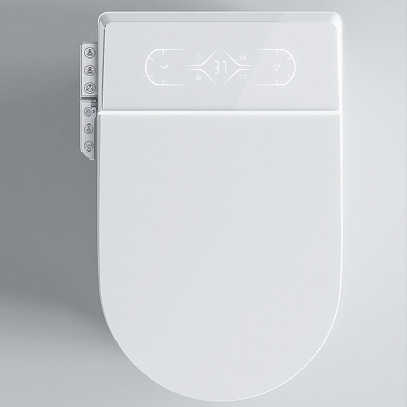 Contemporary White Flush Toilet Heated Seat Included Urine Toilet for Washroom Manual Flap&Ultraviolet Sterilization (Medium Version) Clearhalo 'Bathroom Remodel & Bathroom Fixtures' 'Home Improvement' 'home_improvement' 'home_improvement_toilets' 'Toilets & Bidets' 'Toilets' 7404341