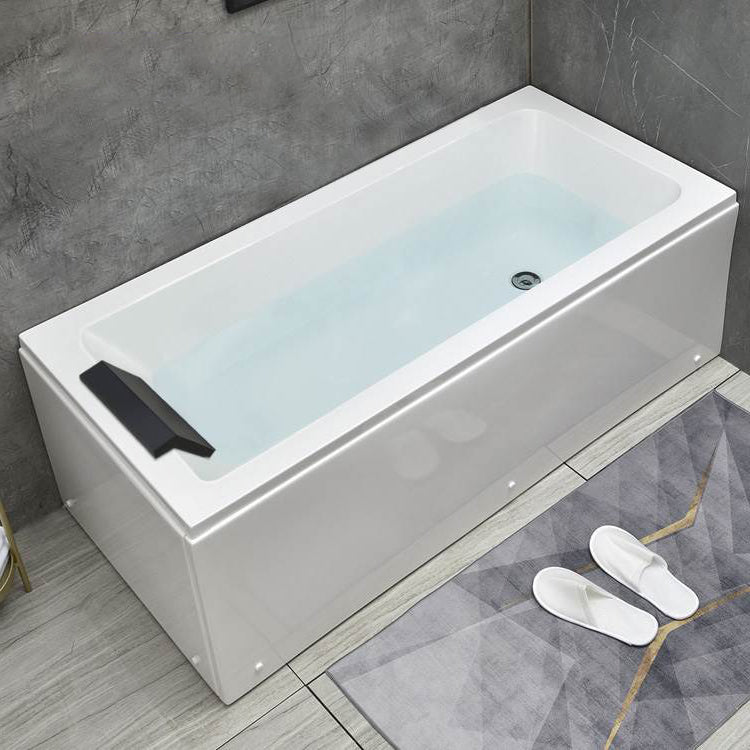 Modern Stand Alone Bathtub Acrylic Soaking White Rectangular Bath Right Tub Clearhalo 'Bathroom Remodel & Bathroom Fixtures' 'Bathtubs' 'Home Improvement' 'home_improvement' 'home_improvement_bathtubs' 'Showers & Bathtubs' 7404357