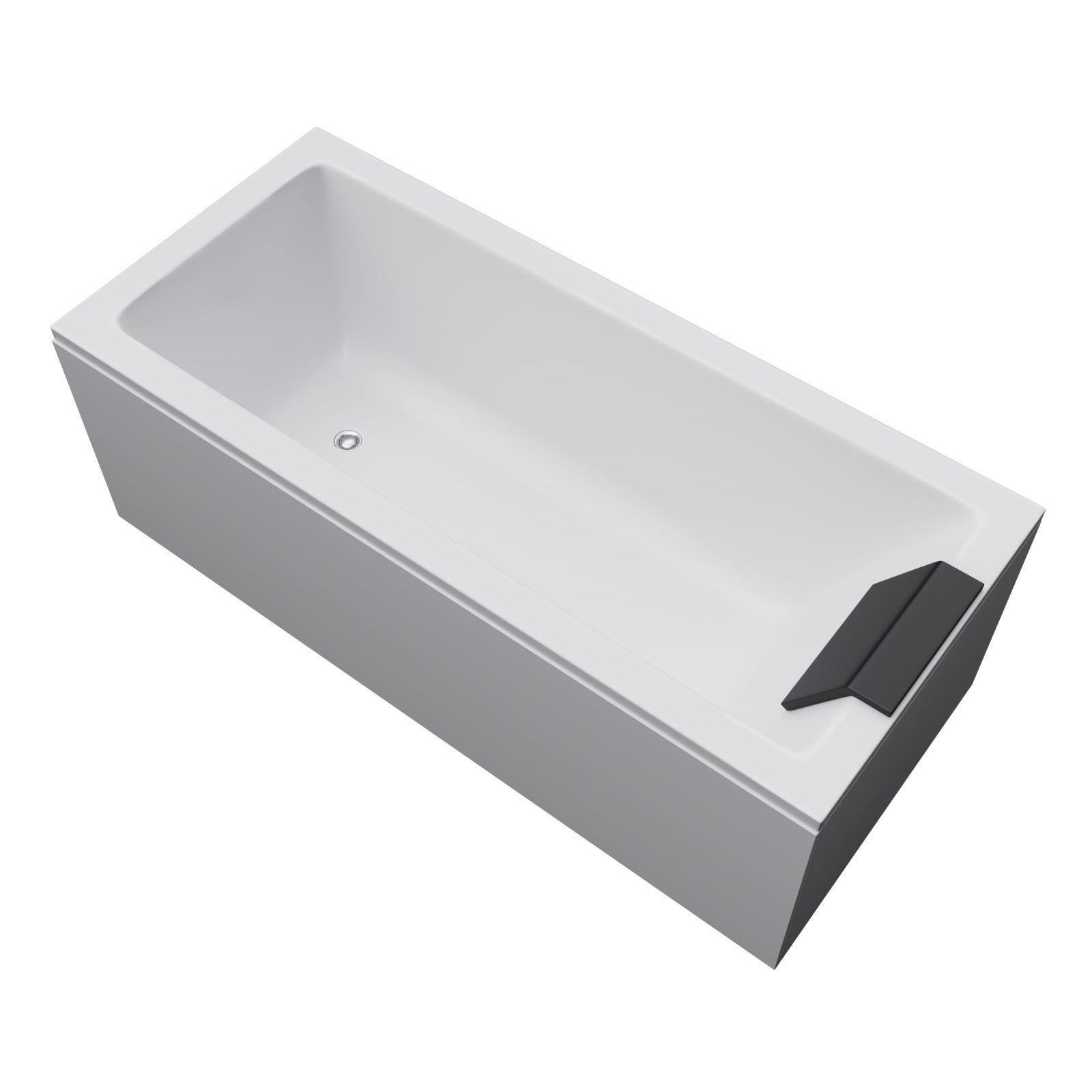 Modern Stand Alone Bathtub Acrylic Soaking White Rectangular Bath Clearhalo 'Bathroom Remodel & Bathroom Fixtures' 'Bathtubs' 'Home Improvement' 'home_improvement' 'home_improvement_bathtubs' 'Showers & Bathtubs' 7404361