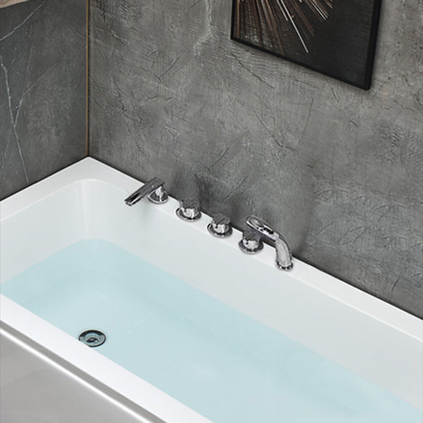 Modern Stand Alone Bathtub Acrylic Soaking White Rectangular Bath Clearhalo 'Bathroom Remodel & Bathroom Fixtures' 'Bathtubs' 'Home Improvement' 'home_improvement' 'home_improvement_bathtubs' 'Showers & Bathtubs' 7404364