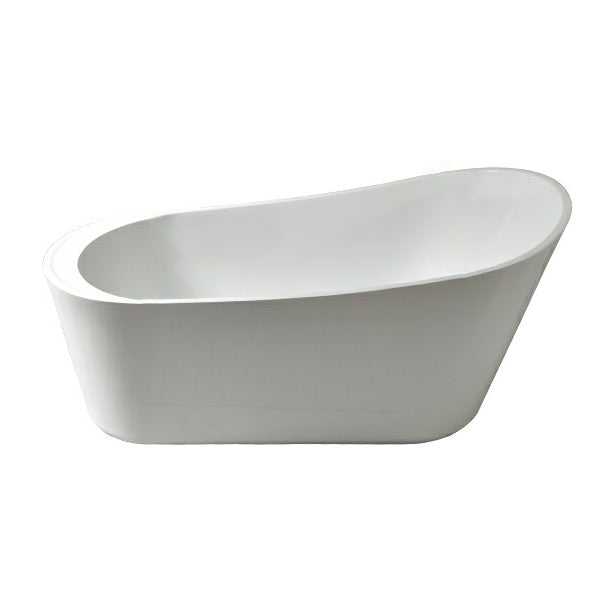 Modern Oval Bathtub White Freestanding Acrylic Soaking Left Bath Clearhalo 'Bathroom Remodel & Bathroom Fixtures' 'Bathtubs' 'Home Improvement' 'home_improvement' 'home_improvement_bathtubs' 'Showers & Bathtubs' 7404689