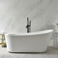 Modern Oval Bathtub White Freestanding Acrylic Soaking Left Bath Clearhalo 'Bathroom Remodel & Bathroom Fixtures' 'Bathtubs' 'Home Improvement' 'home_improvement' 'home_improvement_bathtubs' 'Showers & Bathtubs' 7404694