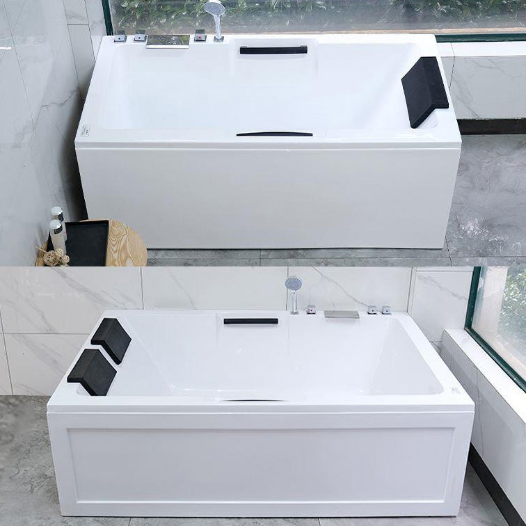 Modern Square Bath Acrylic White Soaking Right Back to Wall Bathtub Clearhalo 'Bathroom Remodel & Bathroom Fixtures' 'Bathtubs' 'Home Improvement' 'home_improvement' 'home_improvement_bathtubs' 'Showers & Bathtubs' 7404708