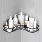 Modern Bath Hardware Set Adhesive Mount Bathroom Hardware Set with Bath Shelf Black Triangular Bath Shelf Clearhalo 'Bathroom Hardware Sets' 'Bathroom Hardware' 'Bathroom Remodel & Bathroom Fixtures' 'bathroom_hardware_sets' 'Home Improvement' 'home_improvement' 'home_improvement_bathroom_hardware_sets' 7404850