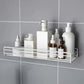 Modern Bath Hardware Set Adhesive Mount Bathroom Hardware Set with Bath Shelf White Square Bath Shelf Clearhalo 'Bathroom Hardware Sets' 'Bathroom Hardware' 'Bathroom Remodel & Bathroom Fixtures' 'bathroom_hardware_sets' 'Home Improvement' 'home_improvement' 'home_improvement_bathroom_hardware_sets' 7404859