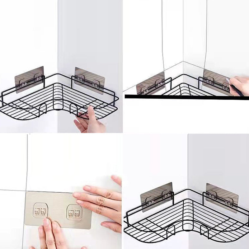 Modern Bath Hardware Set Adhesive Mount Bathroom Hardware Set with Bath Shelf Clearhalo 'Bathroom Hardware Sets' 'Bathroom Hardware' 'Bathroom Remodel & Bathroom Fixtures' 'bathroom_hardware_sets' 'Home Improvement' 'home_improvement' 'home_improvement_bathroom_hardware_sets' 7404860