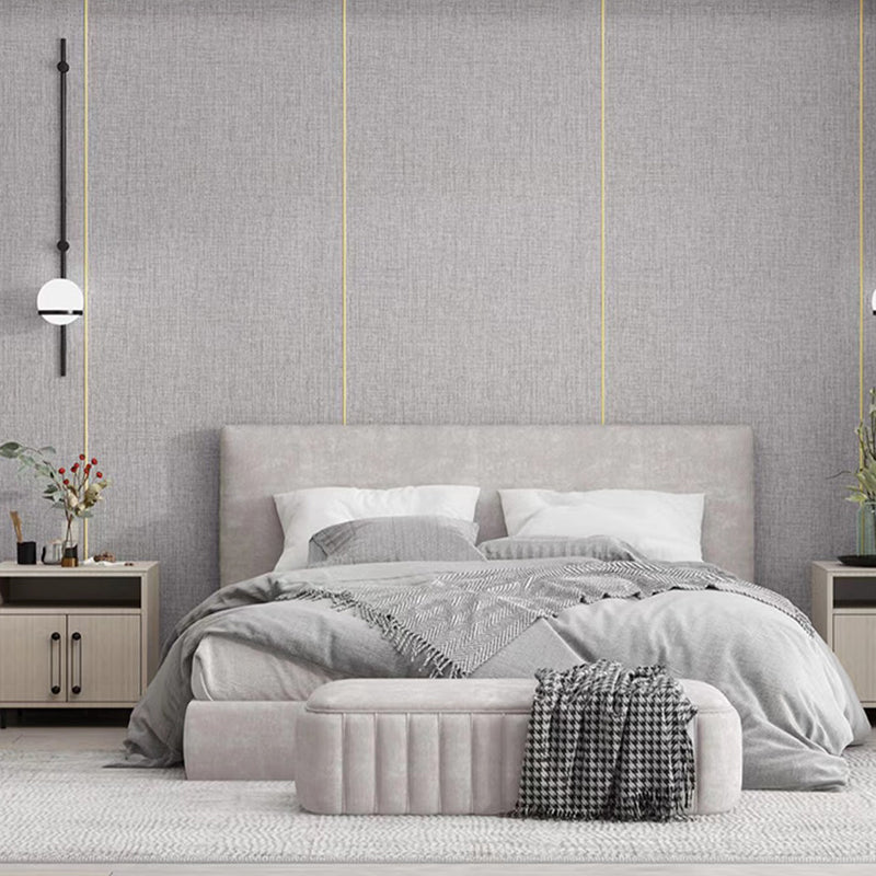 Contemporary Style Wall Panel Linen Living Room Peel and Stick Wall Paneling Grey Clearhalo 'Flooring 'Home Improvement' 'home_improvement' 'home_improvement_wall_paneling' 'Wall Paneling' 'wall_paneling' 'Walls & Ceilings' Walls and Ceiling' 7405640