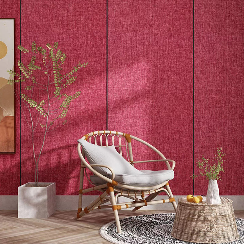 Contemporary Style Wall Panel Linen Living Room Peel and Stick Wall Paneling Burgundy Clearhalo 'Flooring 'Home Improvement' 'home_improvement' 'home_improvement_wall_paneling' 'Wall Paneling' 'wall_paneling' 'Walls & Ceilings' Walls and Ceiling' 7405648