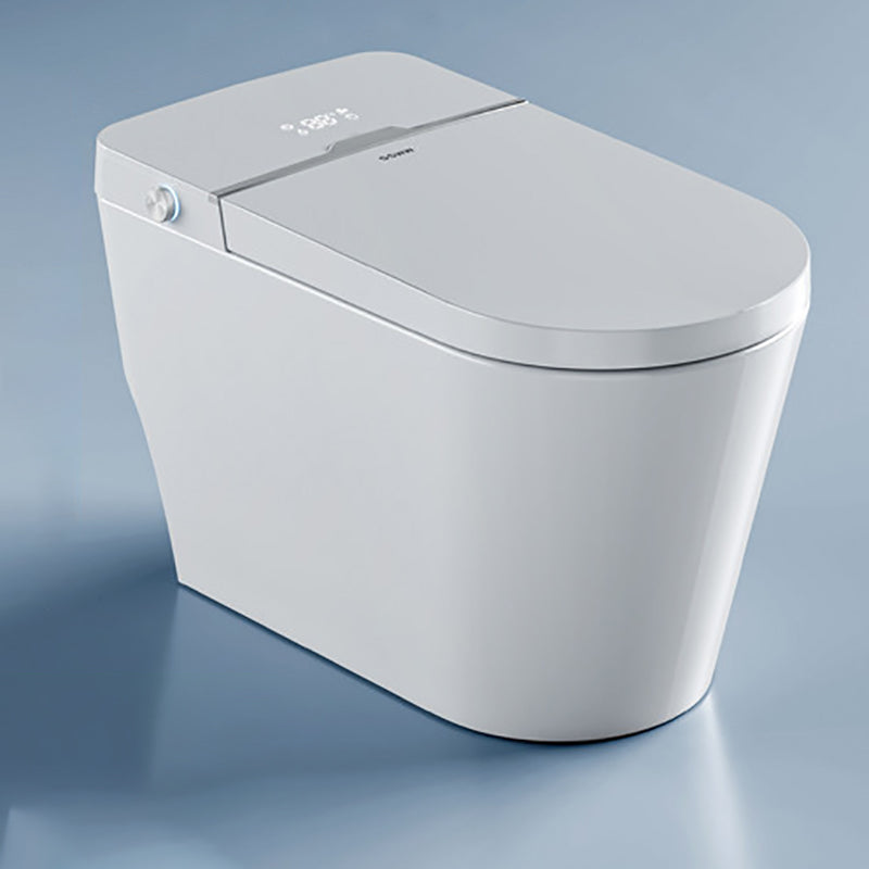 White Finish Antimicrobial One Pieces Smart Toilet Elongated Bidet Seat Automatic Lid 16" Clearhalo 'Bathroom Remodel & Bathroom Fixtures' 'Bidets' 'Home Improvement' 'home_improvement' 'home_improvement_bidets' 'Toilets & Bidets' 7406314