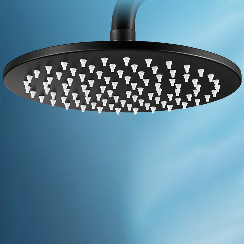 Contemporary Square Shower Head Combo with Handheld Shower Head Round Black Clearhalo 'Bathroom Remodel & Bathroom Fixtures' 'Home Improvement' 'home_improvement' 'home_improvement_shower_heads' 'Shower Heads' 'shower_heads' 'Showers & Bathtubs Plumbing' 'Showers & Bathtubs' 7406411