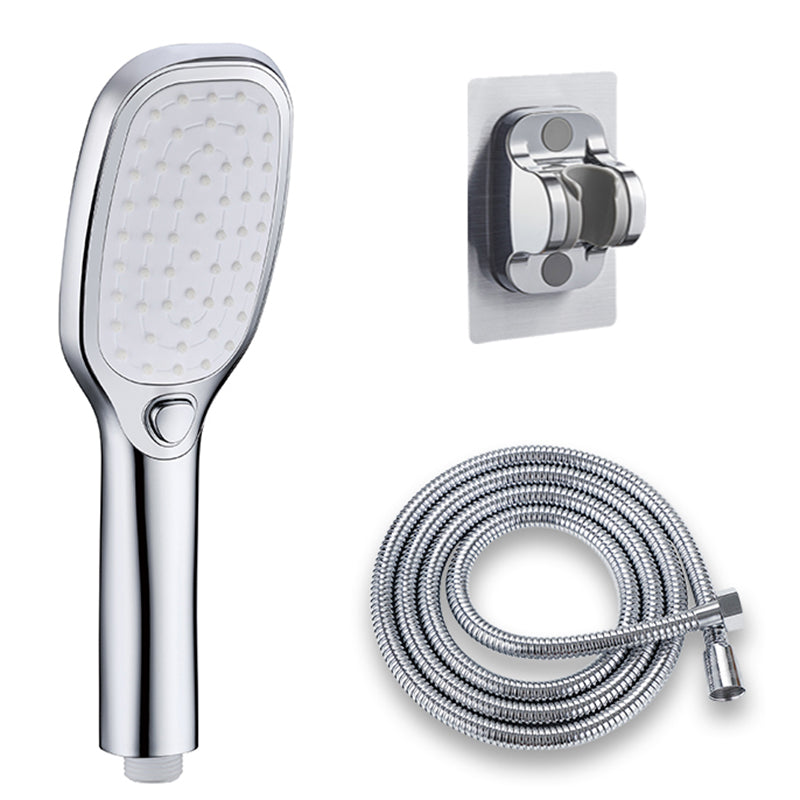 Contemporary Shower Head Standard Spray Pattern Included Hose Chrome Shower & Explosion-Proof Hose & Punch-Free Wall Seat Clearhalo 'Bathroom Remodel & Bathroom Fixtures' 'Home Improvement' 'home_improvement' 'home_improvement_shower_heads' 'Shower Heads' 'shower_heads' 'Showers & Bathtubs Plumbing' 'Showers & Bathtubs' 7406429