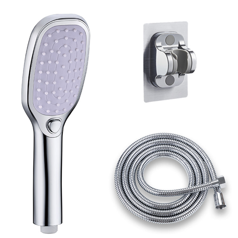 Contemporary Shower Head Standard Spray Pattern Included Hose Silver/Gray Shower & Explosion-Proof Hose & Punch-Free Wall Seat Clearhalo 'Bathroom Remodel & Bathroom Fixtures' 'Home Improvement' 'home_improvement' 'home_improvement_shower_heads' 'Shower Heads' 'shower_heads' 'Showers & Bathtubs Plumbing' 'Showers & Bathtubs' 7406431