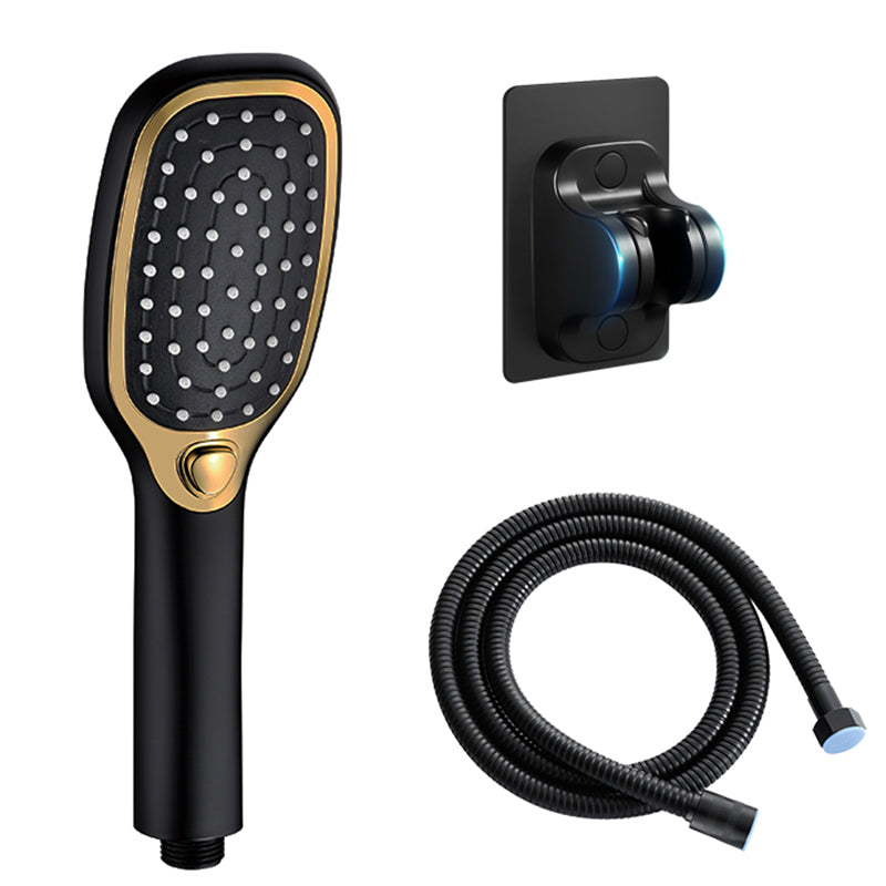 Contemporary Shower Head Standard Spray Pattern Included Hose Black Gold Shower & Explosion-Proof Hose & Punch-Free Wall Seat Clearhalo 'Bathroom Remodel & Bathroom Fixtures' 'Home Improvement' 'home_improvement' 'home_improvement_shower_heads' 'Shower Heads' 'shower_heads' 'Showers & Bathtubs Plumbing' 'Showers & Bathtubs' 7406435