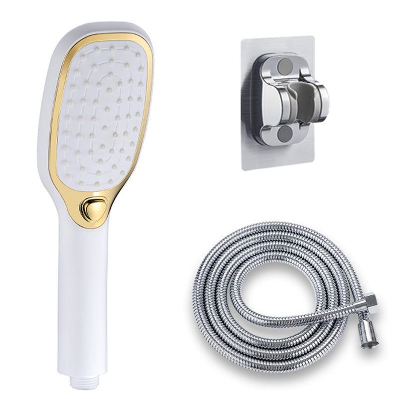 Contemporary Shower Head Standard Spray Pattern Included Hose White Gold Shower & Explosion-Proof Hose & Punch-Free Wall Seat Clearhalo 'Bathroom Remodel & Bathroom Fixtures' 'Home Improvement' 'home_improvement' 'home_improvement_shower_heads' 'Shower Heads' 'shower_heads' 'Showers & Bathtubs Plumbing' 'Showers & Bathtubs' 7406437