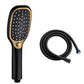 Contemporary Shower Head Standard Spray Pattern Included Hose Black Gold Shower & Explosion-proof Hose Clearhalo 'Bathroom Remodel & Bathroom Fixtures' 'Home Improvement' 'home_improvement' 'home_improvement_shower_heads' 'Shower Heads' 'shower_heads' 'Showers & Bathtubs Plumbing' 'Showers & Bathtubs' 7406438