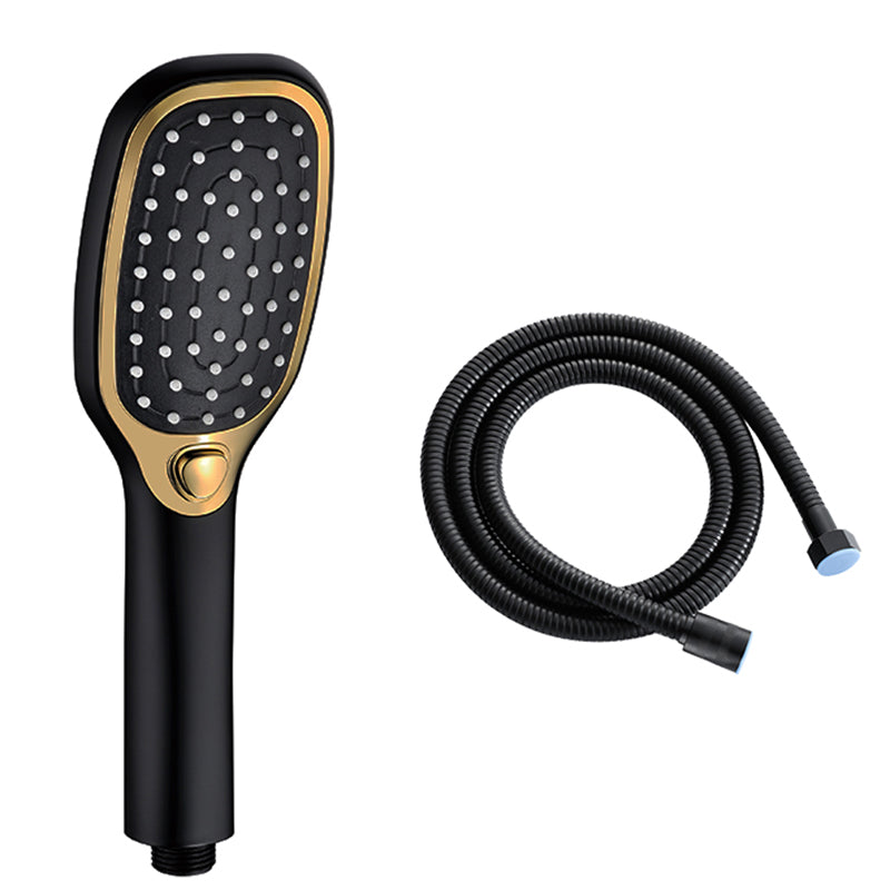 Contemporary Shower Head Standard Spray Pattern Included Hose Black Gold Shower & Explosion-proof Hose Clearhalo 'Bathroom Remodel & Bathroom Fixtures' 'Home Improvement' 'home_improvement' 'home_improvement_shower_heads' 'Shower Heads' 'shower_heads' 'Showers & Bathtubs Plumbing' 'Showers & Bathtubs' 7406438
