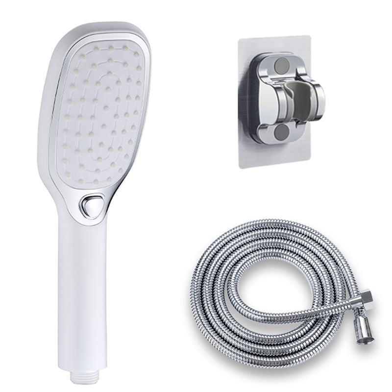 Contemporary Shower Head Standard Spray Pattern Included Hose White Shower & Explosion-Proof Hose & Punch-Free Wall Seat Clearhalo 'Bathroom Remodel & Bathroom Fixtures' 'Home Improvement' 'home_improvement' 'home_improvement_shower_heads' 'Shower Heads' 'shower_heads' 'Showers & Bathtubs Plumbing' 'Showers & Bathtubs' 7406442