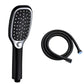 Contemporary Shower Head Standard Spray Pattern Included Hose Bright Black Shower & Explosion-proof Hose Clearhalo 'Bathroom Remodel & Bathroom Fixtures' 'Home Improvement' 'home_improvement' 'home_improvement_shower_heads' 'Shower Heads' 'shower_heads' 'Showers & Bathtubs Plumbing' 'Showers & Bathtubs' 7406446