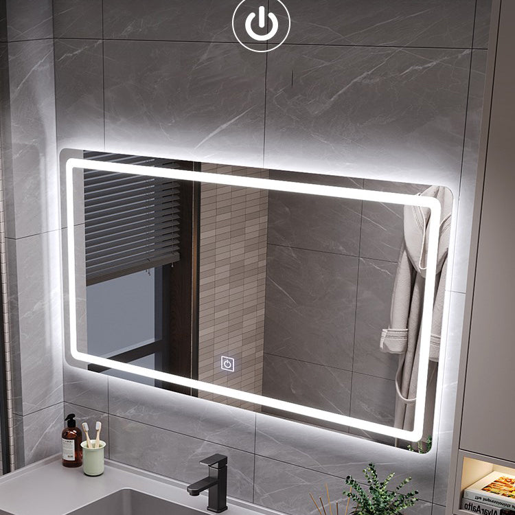 Wood Frame Bathroom Vanity Grey 2 Drawers Single Sink Mirror Wall Mount Rectangular Vanity Clearhalo 'Bathroom Remodel & Bathroom Fixtures' 'Bathroom Vanities' 'bathroom_vanities' 'Home Improvement' 'home_improvement' 'home_improvement_bathroom_vanities' 7406586