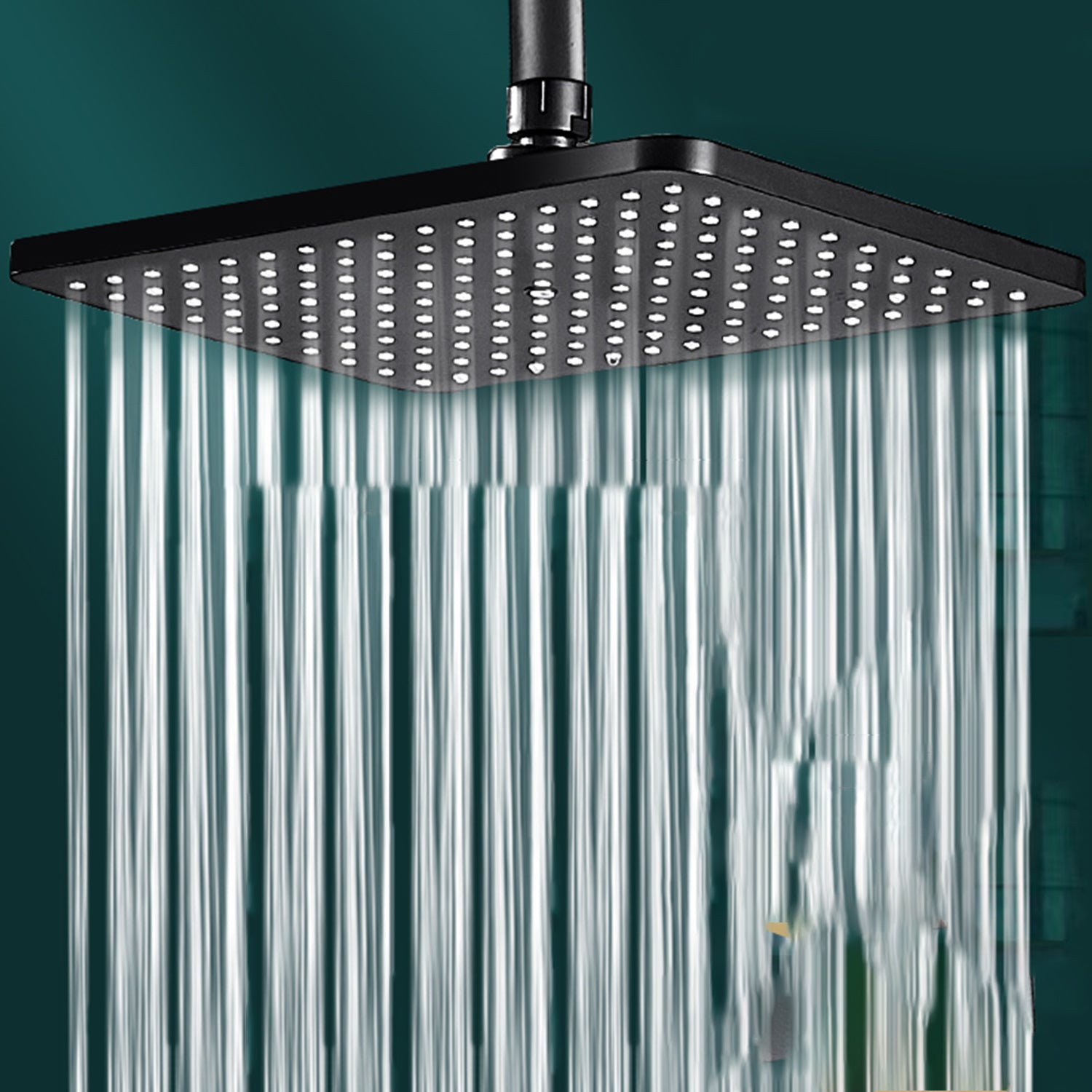 Modern Rectangle Shower Head Combo Standard Spray Pattern with Handheld Shower Head 10"L x 10"W Black Large Shower Clearhalo 'Bathroom Remodel & Bathroom Fixtures' 'Home Improvement' 'home_improvement' 'home_improvement_shower_heads' 'Shower Heads' 'shower_heads' 'Showers & Bathtubs Plumbing' 'Showers & Bathtubs' 7407187