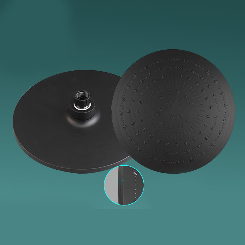 Modern Rectangle Shower Head Combo Standard Spray Pattern with Handheld Shower Head 9"L x 9"W Black Large Shower Clearhalo 'Bathroom Remodel & Bathroom Fixtures' 'Home Improvement' 'home_improvement' 'home_improvement_shower_heads' 'Shower Heads' 'shower_heads' 'Showers & Bathtubs Plumbing' 'Showers & Bathtubs' 7407190