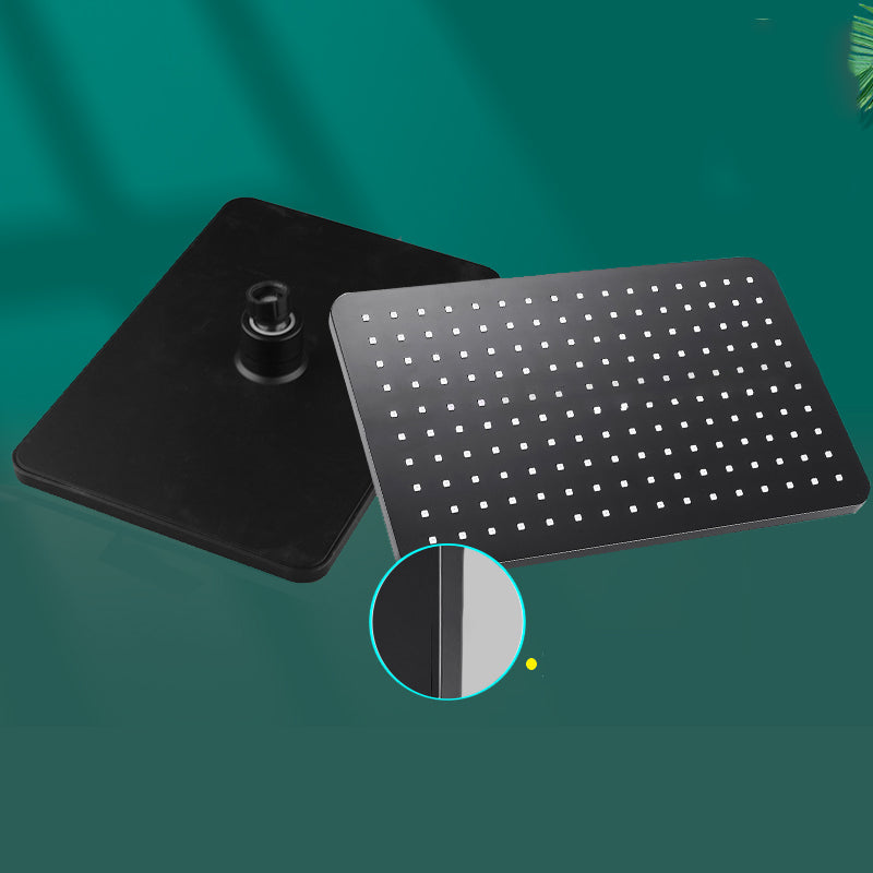 Modern Rectangle Shower Head Combo Standard Spray Pattern with Handheld Shower Head 11"L x 7"W Black Large Shower Clearhalo 'Bathroom Remodel & Bathroom Fixtures' 'Home Improvement' 'home_improvement' 'home_improvement_shower_heads' 'Shower Heads' 'shower_heads' 'Showers & Bathtubs Plumbing' 'Showers & Bathtubs' 7407195