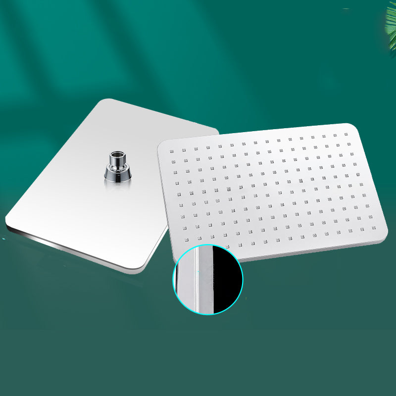 Modern Rectangle Shower Head Combo Standard Spray Pattern with Handheld Shower Head 11"L x 7"W Silver Large Shower Clearhalo 'Bathroom Remodel & Bathroom Fixtures' 'Home Improvement' 'home_improvement' 'home_improvement_shower_heads' 'Shower Heads' 'shower_heads' 'Showers & Bathtubs Plumbing' 'Showers & Bathtubs' 7407196