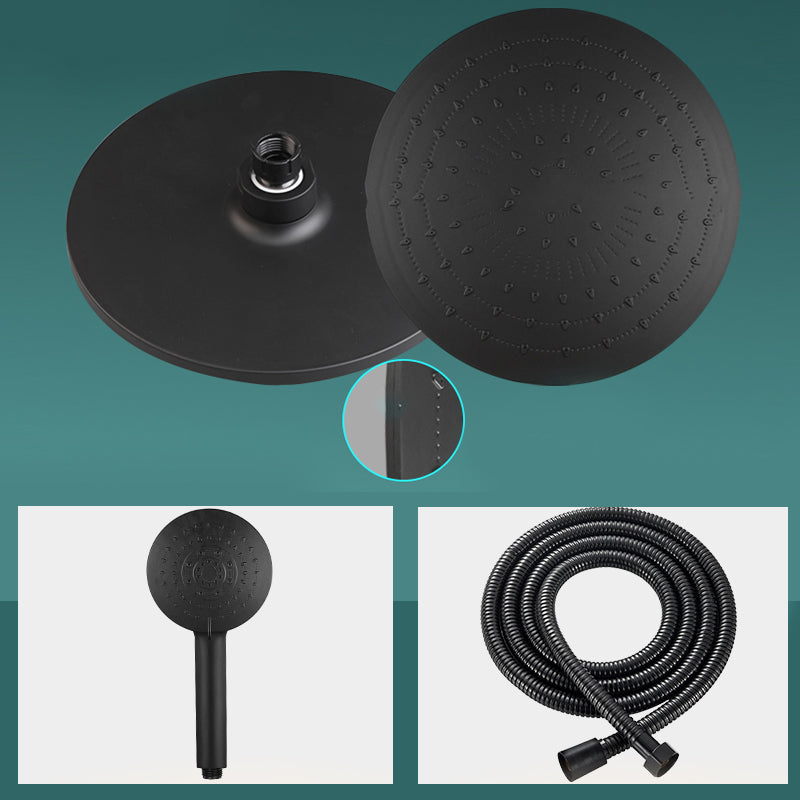 Modern Rectangle Shower Head Combo Standard Spray Pattern with Handheld Shower Head 9"L x 9"W Black Large Shower Head & Hand Shower & Hose Clearhalo 'Bathroom Remodel & Bathroom Fixtures' 'Home Improvement' 'home_improvement' 'home_improvement_shower_heads' 'Shower Heads' 'shower_heads' 'Showers & Bathtubs Plumbing' 'Showers & Bathtubs' 7407203