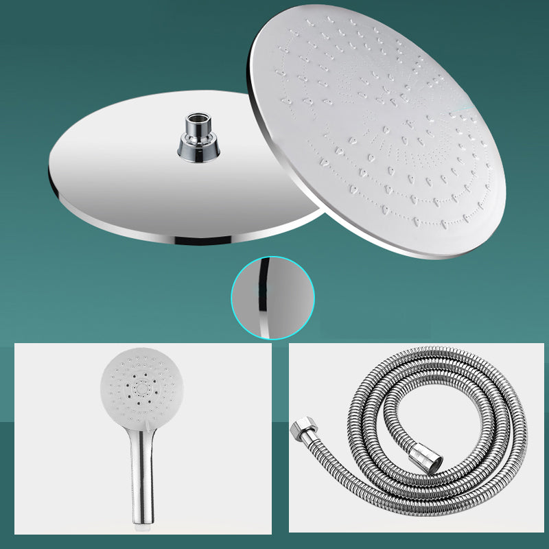Modern Rectangle Shower Head Combo Standard Spray Pattern with Handheld Shower Head 9"L x 9"W Silver Large Shower Head & Hand Shower & Hose Clearhalo 'Bathroom Remodel & Bathroom Fixtures' 'Home Improvement' 'home_improvement' 'home_improvement_shower_heads' 'Shower Heads' 'shower_heads' 'Showers & Bathtubs Plumbing' 'Showers & Bathtubs' 7407205