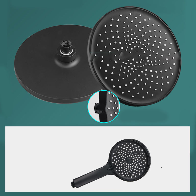 Modern Rectangle Shower Head Combo Standard Spray Pattern with Handheld Shower Head 10"L x 10"W Black Handheld Shower & Large Shower Head Clearhalo 'Bathroom Remodel & Bathroom Fixtures' 'Home Improvement' 'home_improvement' 'home_improvement_shower_heads' 'Shower Heads' 'shower_heads' 'Showers & Bathtubs Plumbing' 'Showers & Bathtubs' 7407208
